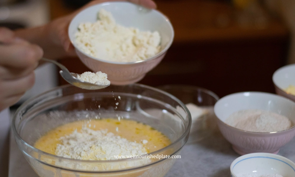 adding gluten free flour and making cornmeal muffins from scratch