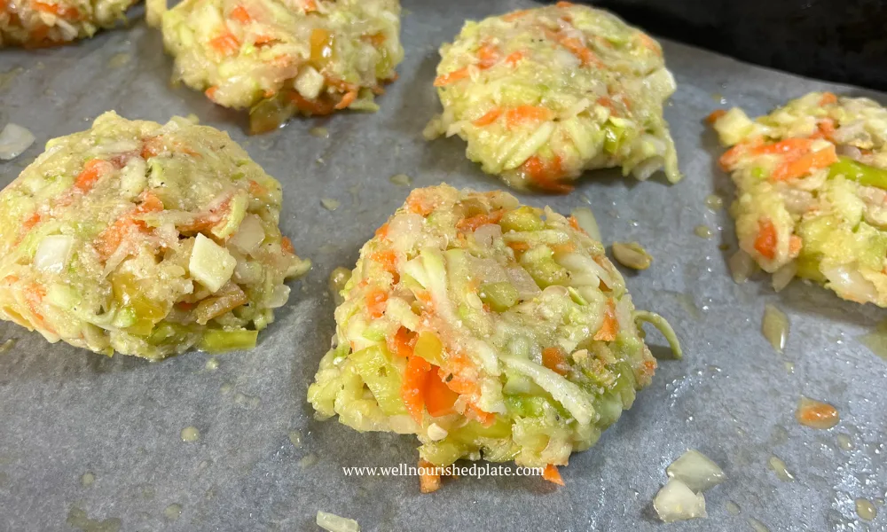 shaping the zucchini fritters