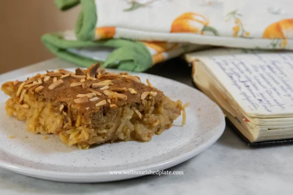 simple apple pie on a plate