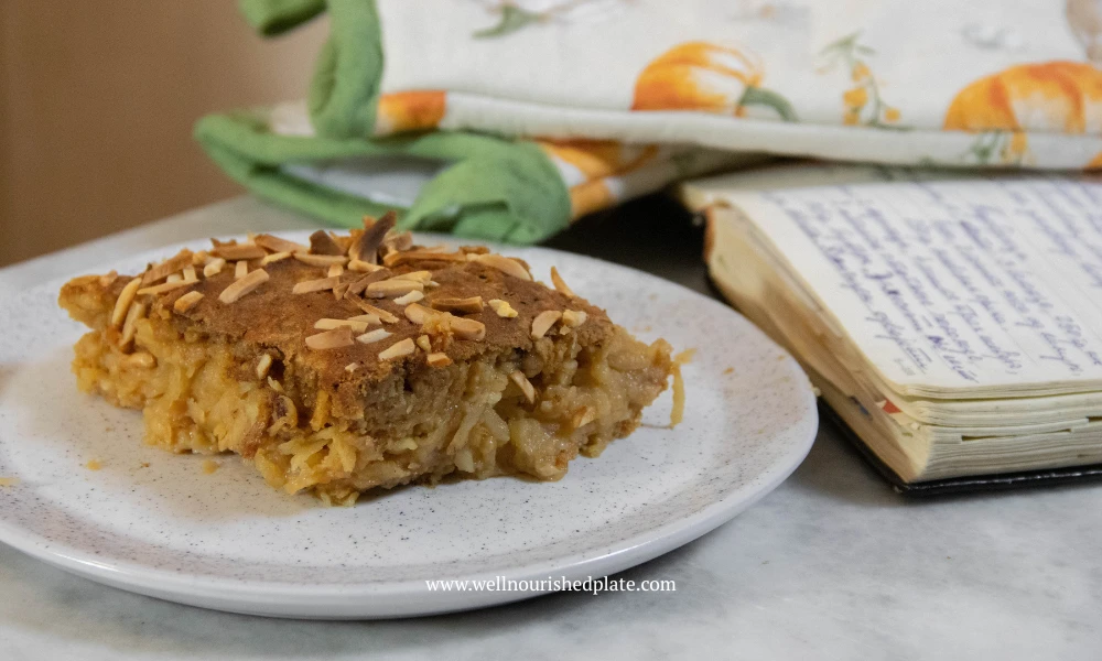 simple apple pie on a plate