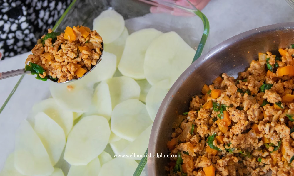 layering the moussaka