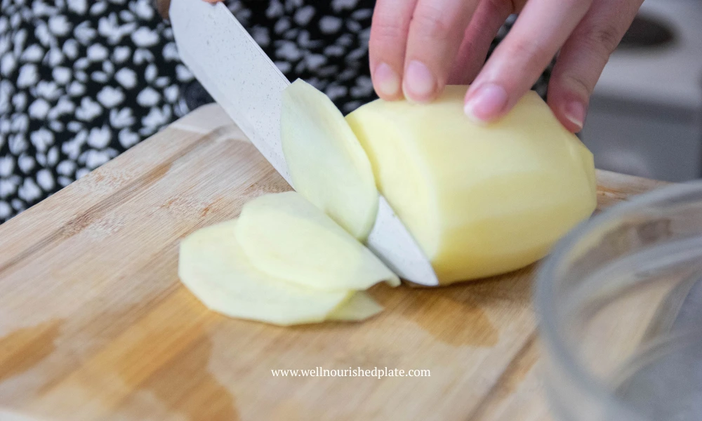 thinly sliced potatoes