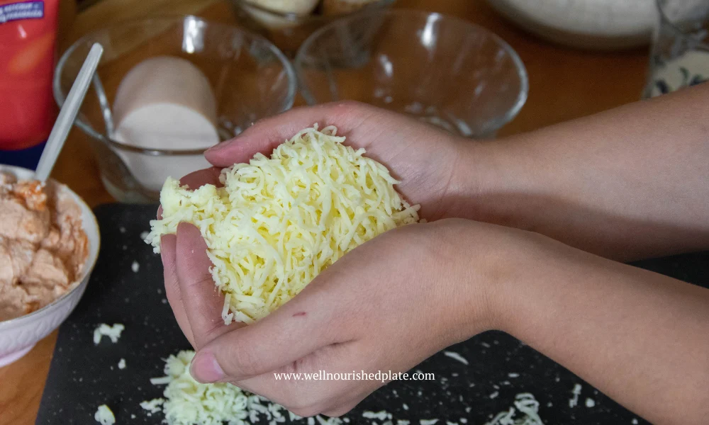 grated cheese for mini pizzas