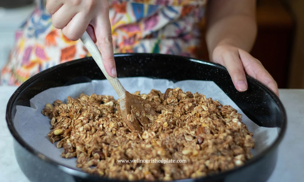 granola in a pan