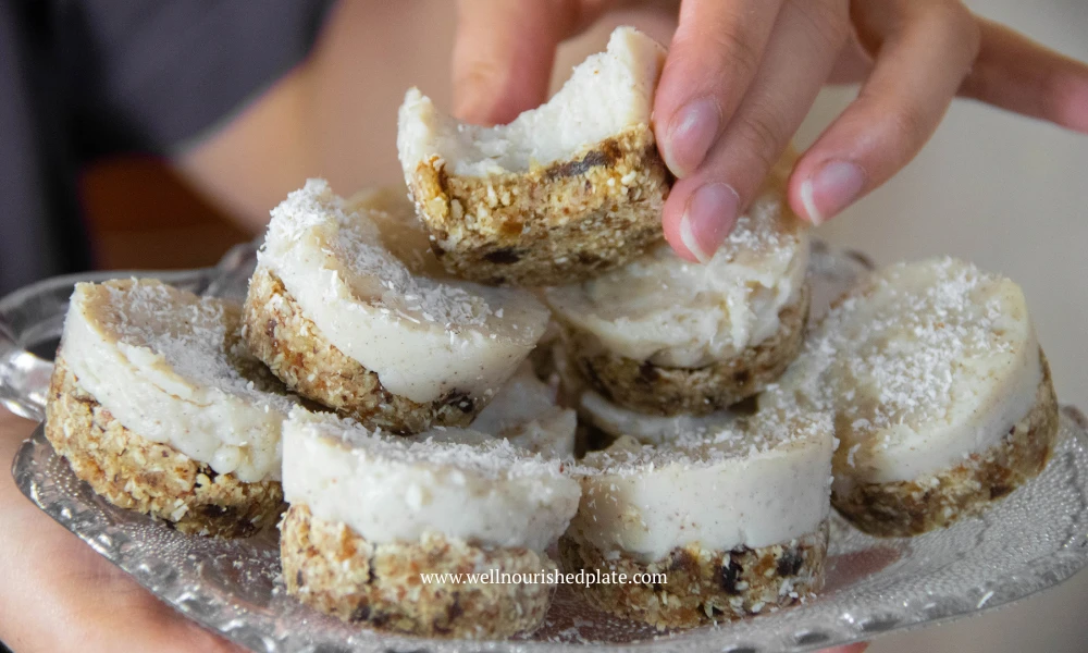 a bite of coconut vanilla tart
