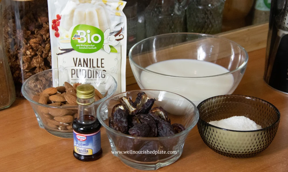 ingredients for a vanilla tart coconut recipe