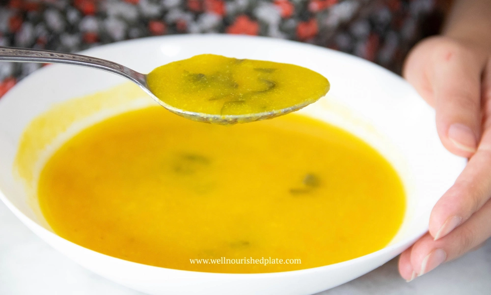 butternut squash soup in a bowl